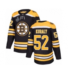 Youth Boston Bruins #52 Sean Kuraly Authentic Black Home 2019 Stanley Cup Final Bound Hockey Jersey