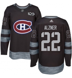 Men's Adidas Montreal Canadiens #22 Karl Alzner Premier Black 1917-2017 100th Anniversary NHL Jersey