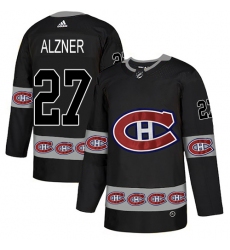 Men's Adidas Montreal Canadiens #27 Karl Alzner Authentic Black Team Logo Fashion NHL Jersey