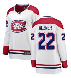 Women's Montreal Canadiens #22 Karl Alzner Authentic White Away Fanatics Branded Breakaway NHL Jersey