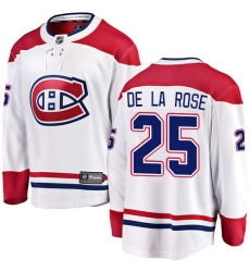Men's Montreal Canadiens #25 Jacob de la Rose Authentic White Away Fanatics Branded Breakaway NHL Jersey