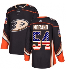 Men's Adidas Anaheim Ducks #54 Antoine Morand Authentic Black USA Flag Fashion NHL Jersey