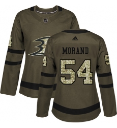 Women's Adidas Anaheim Ducks #54 Antoine Morand Authentic Green Salute to Service NHL Jersey