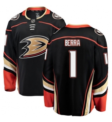 Youth Anaheim Ducks #1 Reto Berra Fanatics Branded Black Home Breakaway NHL Jersey