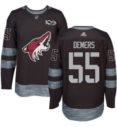 Men's Adidas Arizona Coyotes #55 Jason Demers Authentic Black 1917-2017 100th Anniversary NHL Jersey