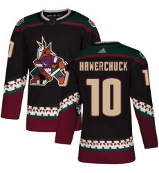 Men's Adidas Arizona Coyotes #10 Dale Hawerchuck Authentic Black Alternate NHL Jersey