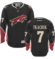 Youth Reebok Arizona Coyotes #7 Keith Tkachuk Authentic Black Third NHL Jersey