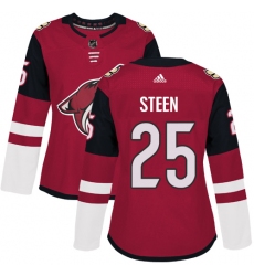 Women's Adidas Arizona Coyotes #25 Thomas Steen Premier Burgundy Red Home NHL Jersey