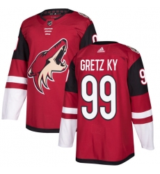 Men's Adidas Arizona Coyotes #99 Wayne Gretzky Premier Burgundy Red Home NHL Jersey