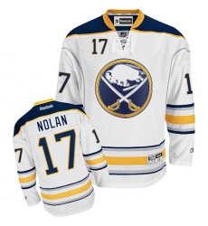 Women's Reebok Buffalo Sabres #17 Jordan Nolan Authentic White Away NHL Jersey