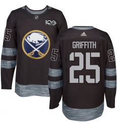 Men's Adidas Buffalo Sabres #25 Seth Griffith Authentic Black 1917-2017 100th Anniversary NHL Jersey