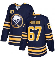 Men's Adidas Buffalo Sabres #67 Benoit Pouliot Authentic Navy Blue Home NHL Jersey