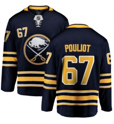 Men's Buffalo Sabres #67 Benoit Pouliot Fanatics Branded Navy Blue Home Breakaway NHL Jersey