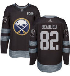 Men's Adidas Buffalo Sabres #82 Nathan Beaulieu Authentic Black 1917-2017 100th Anniversary NHL Jersey