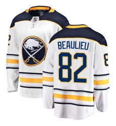 Men's Buffalo Sabres #82 Nathan Beaulieu Fanatics Branded White Away Breakaway NHL Jersey