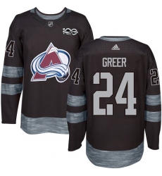 Men's Adidas Colorado Avalanche #24 A.J. Greer Premier Black 1917-2017 100th Anniversary NHL Jersey