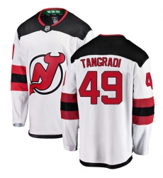 Youth New Jersey Devils #49 Eric Tangradi Fanatics Branded White Away Breakaway NHL Jersey