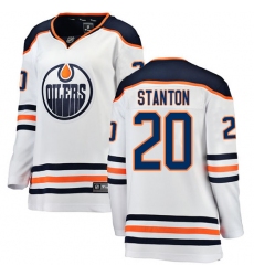 Women's Edmonton Oilers #20 Ryan Stanton Authentic White Away Fanatics Branded Breakaway NHL Jersey