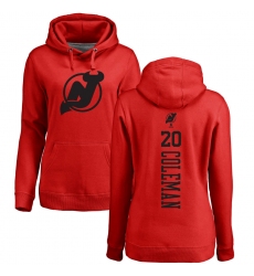 NHL Women's Adidas New Jersey Devils #20 Blake Coleman Red One Color Backer Pullover Hoodie