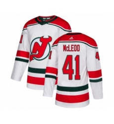 Men's Adidas New Jersey Devils #41 Michael McLeod Premier White Alternate NHL Jersey