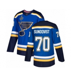 Youth St. Louis Blues #70 Oskar Sundqvist Authentic Royal Blue Home 2019 Stanley Cup Final Bound Hockey Jersey
