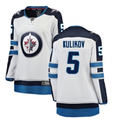 Women's Winnipeg Jets #5 Dmitry Kulikov Fanatics Branded White Away Breakaway NHL Jersey