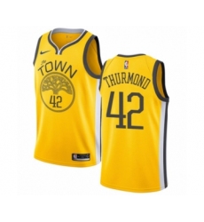 Youth Nike Golden State Warriors #42 Nate Thurmond Yellow Swingman Jersey - Earned Edition