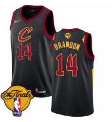Youth Nike Cleveland Cavaliers #14 Terrell Brandon Authentic Black 2018 NBA Finals Bound NBA Jersey Statement Edition