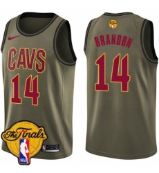 Youth Nike Cleveland Cavaliers #14 Terrell Brandon Swingman Green Salute to Service 2018 NBA Finals Bound NBA Jersey