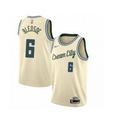 Men's Milwaukee Bucks #6 Eric Bledsoe Swingman Cream Basketball Jersey - 2019 20 City Edition