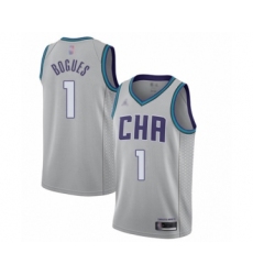 Youth Jordan Charlotte Hornets #1 Muggsy Bogues Swingman Gray Basketball Jersey - 2019 20 City Edition
