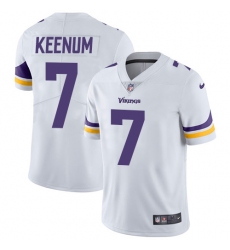 Men's Nike Minnesota Vikings #7 Case Keenum White Vapor Untouchable Limited Player NFL Jersey