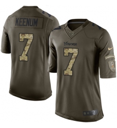 Youth Nike Minnesota Vikings #7 Case Keenum Limited Green Salute to Service NFL Jersey