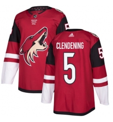 Youth Adidas Arizona Coyotes #5 Adam Clendening Authentic Burgundy Red Home NHL Jersey