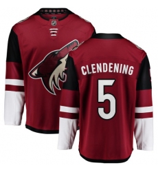 Youth Arizona Coyotes #5 Adam Clendening Authentic Burgundy Red Home Fanatics Branded Breakaway NHL Jersey