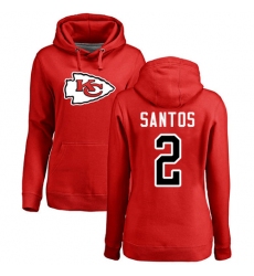NFL Women's Nike Kansas City Chiefs #2 Cairo Santos Red Name & Number Logo Pullover Hoodie