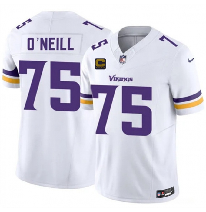 Men's Minnesota Vikings #75 Brian O'Neill White 2026 F.U.S.E. 4-Star C Vapor Untouchable Limited Football Stitched Jersey