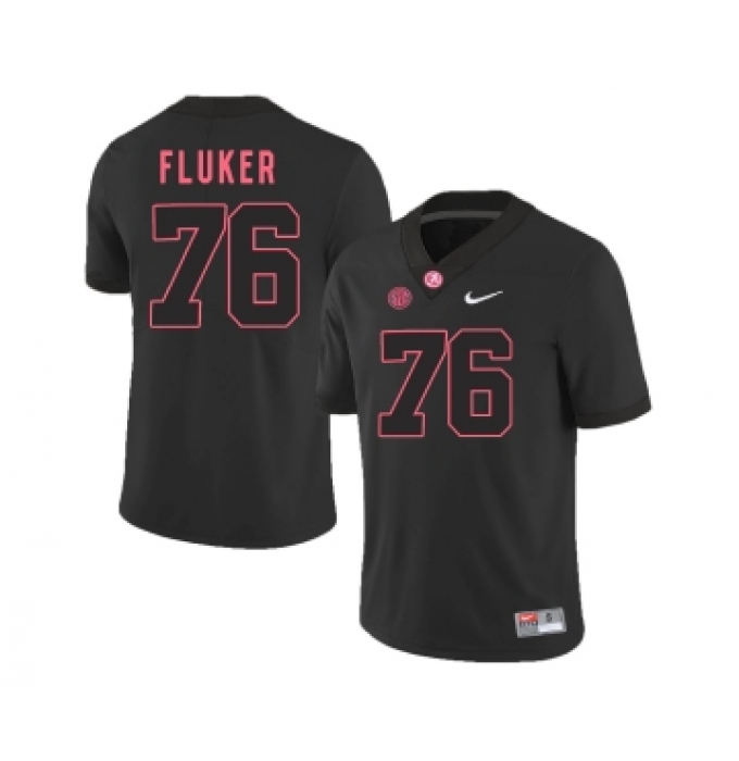 Alabama Crimson Tide 76 D.J. Fluker Black College Football Jersey