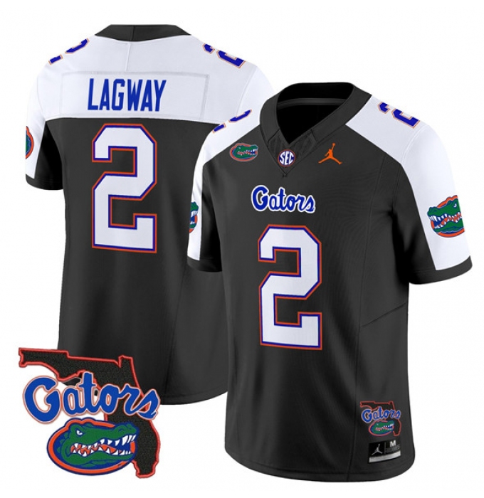 Men's Florida Gators #2 DJ Lagway Black Alternate 2024 F.U.S.E. Florida Patch Vapor Limited Stitched Football Jersey