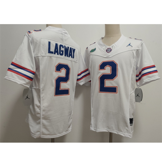 Men's Florida Gators #2 DJ Lagway White F.U.S.E. Stitched Jersey