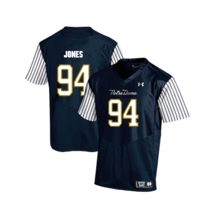 Notre Dame Fighting Irish 94 Jarron Jones Navy College Football Jersey