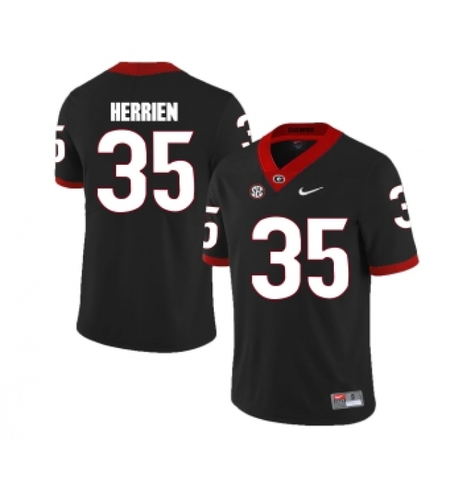Georgia Bulldogs 35 Brian Herrien Black College Football Jersey