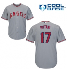 Men's Majestic Los Angeles Angels of Anaheim #17 Shohei Ohtani Replica Grey Road Cool Base MLB Jersey