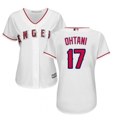Women's Majestic Los Angeles Angels of Anaheim #17 Shohei Ohtani Replica White Home Cool Base MLB Jersey