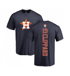 MLB Nike Houston Astros #19 Tyler Clippard Navy Blue Backer T-Shirt