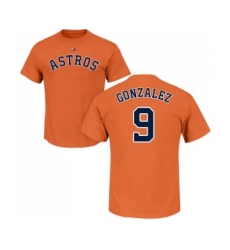 MLB Nike Houston Astros #9 Marwin Gonzalez Orange Name & Number T-Shirt