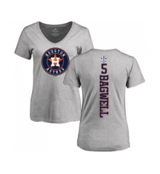 MLB Women's Nike Houston Astros #5 Jeff Bagwell Ash Backer T-Shirt