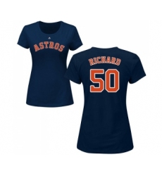 MLB Women's Nike Houston Astros #50 J.R. Richard Navy Blue Name & Number T-Shirt