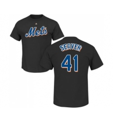 MLB Nike New York Mets #41 Tom Seaver Black Name & Number T-Shirt