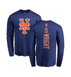 MLB Nike New York Mets #5 David Wright Royal Blue Backer T-Shirt